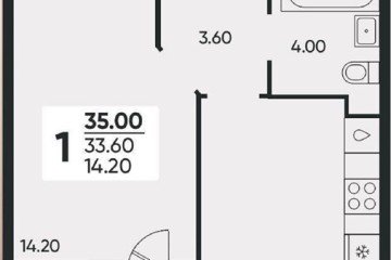 Фото №1: 1-комнатная квартира 35 м² - Краснодар, мкр. жилой комплекс Архитектор, 