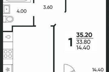 Фото №1: 1-комнатная квартира 34 м² - Краснодар, мкр. жилой комплекс Архитектор, 