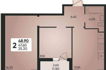 Фото №1: 2-комнатная квартира 48 м² - Краснодар, мкр. жилой комплекс Архитектор, 