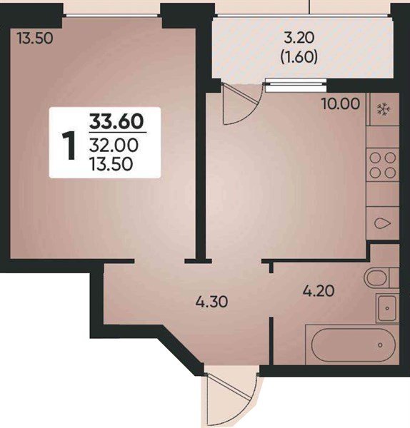 Фото №1: 1-комнатная квартира 33 м² - Краснодар, Прикубанский внутригородской округ, мкр. жилой комплекс Архитектор