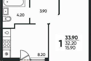 Фото №1: 1-комнатная квартира 33 м² - Краснодар, мкр. жилой комплекс Архитектор, 