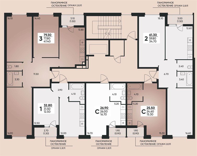 Фото №9: 3-комнатная квартира 78 м² - Краснодар, Прикубанский внутригородской округ, мкр. жилой комплекс Архитектор