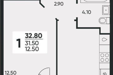 Фото №1: 1-комнатная квартира 32 м² - Краснодар, мкр. жилой комплекс Архитектор, 
