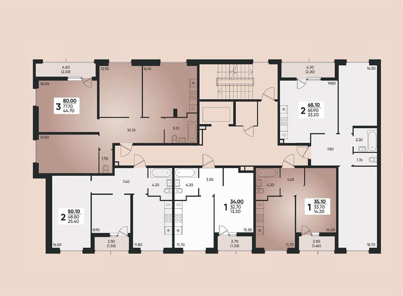 Фото №8: 2-комнатная квартира 67 м² - Краснодар, жилой комплекс Архитектор, мкр. Прикубанский внутригородской округ, ул. Доблести, 8к1