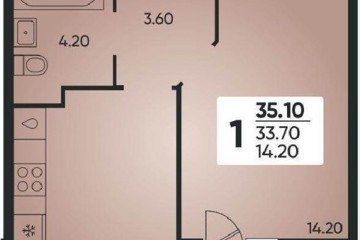 Фото №1: 1-комнатная квартира 35 м² - Краснодар, мкр. Прикубанский внутригородской округ, ул. Доблести, 8к1