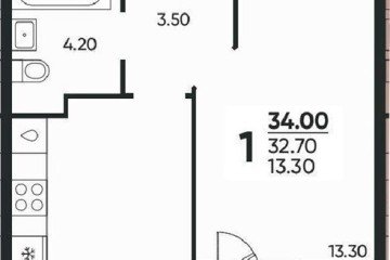 Фото №1: 1-комнатная квартира 33 м² - Краснодар, мкр. Прикубанский внутригородской округ, ул. Доблести, 8к1