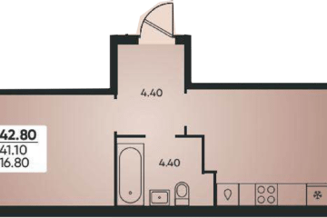 Фото №1: 1-комнатная квартира 42 м² - Краснодар, мкр. Прикубанский внутригородской округ, ул. Доблести, 8к1