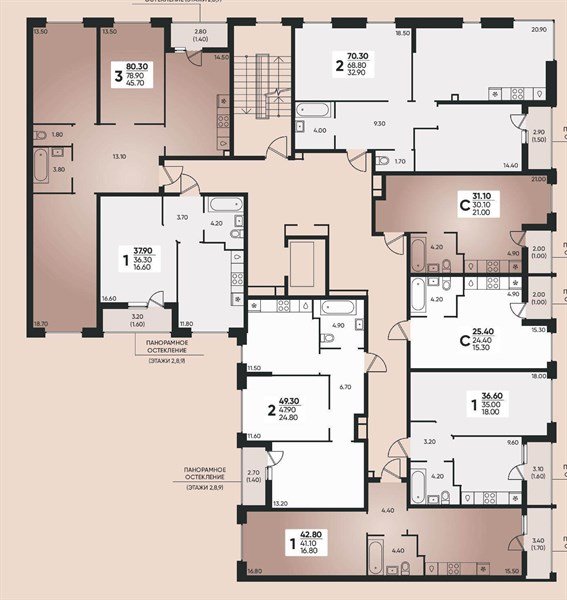 Фото №8: 3-комнатная квартира 79 м² - Краснодар, жилой комплекс Архитектор, мкр. Прикубанский внутригородской округ, ул. Доблести, 8к1