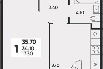 Фото №1: 1-комнатная квартира 35 м² - Краснодар, мкр. Прикубанский внутригородской округ, ул. Доблести, 8к1
