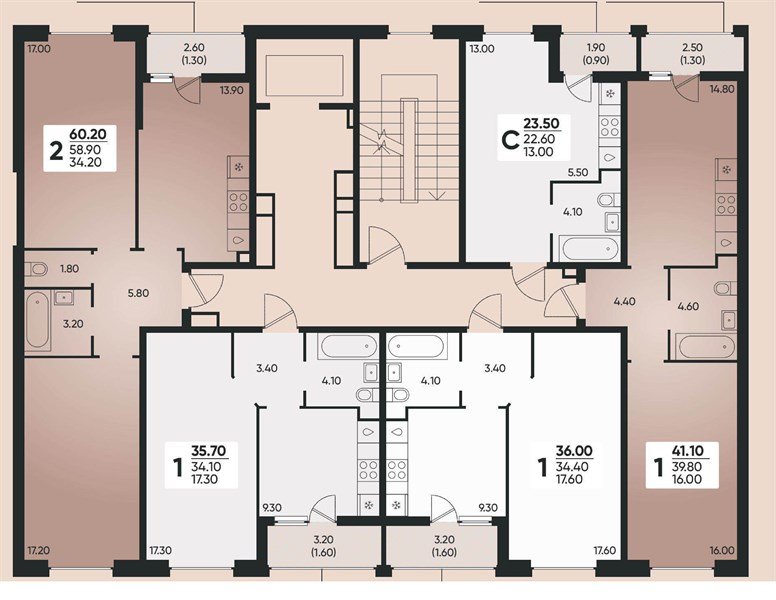 Фото №8: 1-комнатная квартира 35 м² - Краснодар, жилой комплекс Архитектор, мкр. Прикубанский внутригородской округ, ул. Доблести, 8к1