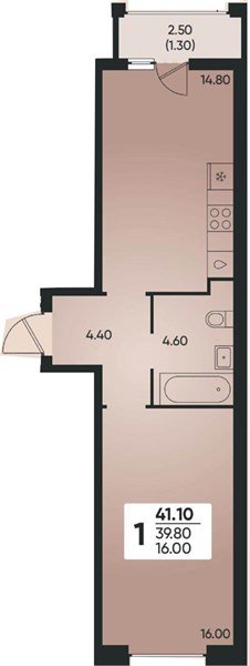 Фото №1: 1-комнатная квартира 41 м² - Краснодар, жилой комплекс Архитектор, мкр. Прикубанский внутригородской округ, ул. Доблести, 8к1