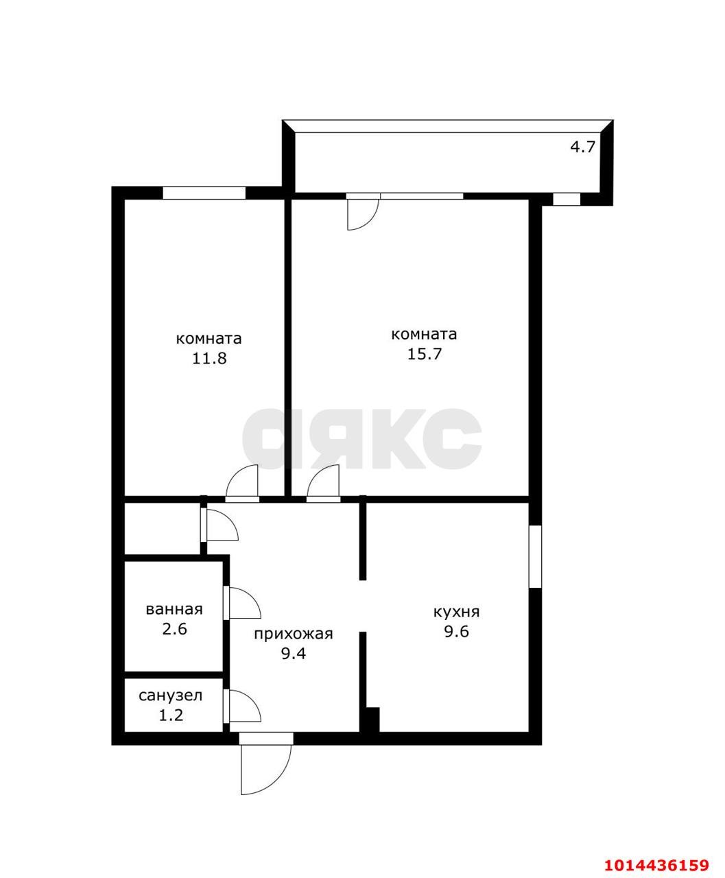 Фото №14: 2-комнатная квартира 56 м² - Краснодар, Прикубанский внутригородской округ, мкр. Фестивальный, ул. имени Тургенева, 189