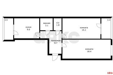 Фото №5: 2-комнатная квартира 54 м² - Новая Адыгея, мкр. жилой комплекс Золотая линия, ул. Бжегокайская, 29/1В