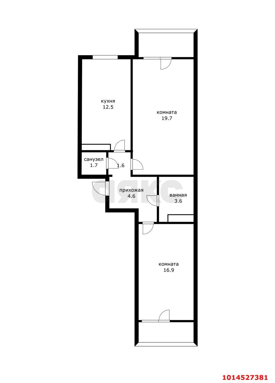 Фото №15: 2-комнатная квартира 60 м² - Краснодар, жилой комплекс Подсолнухи, ул. Сахалинская, 15к5