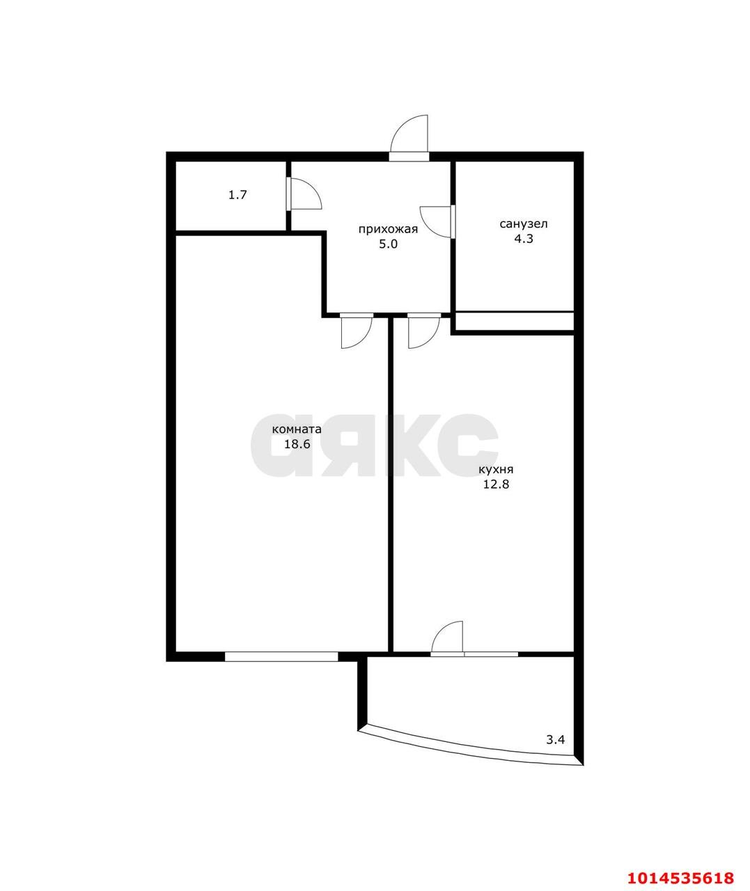 Фото №3: 1-комнатная квартира 41 м² - Краснодар, 9-й километр, пр-д Репина, 3