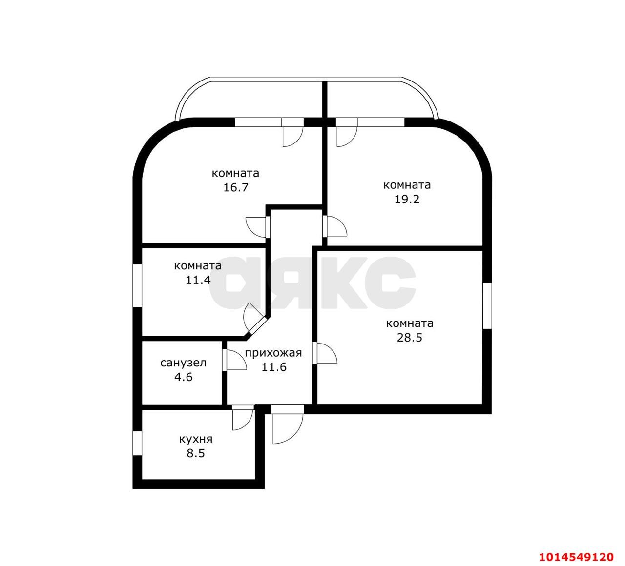 Фото №8: 4-комнатная квартира 107 м² - Яблоновский, ул. Советская, 6