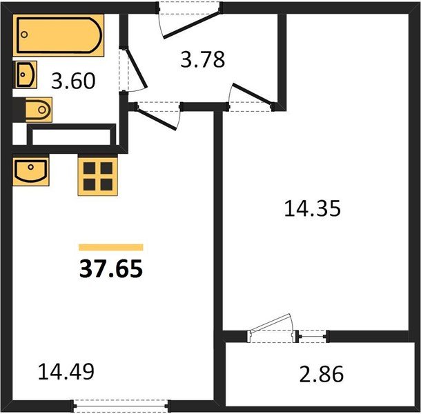 Фото №1: 1-комнатная квартира 38 м² - Краснодар, Карасунский внутригородской округ, ул. имени Владимира Жириновского, 7