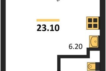 Фото №1: Студия 23 м² - Краснодар, мкр. Прикубанский внутригородской округ, ул. Доблести, 8к1