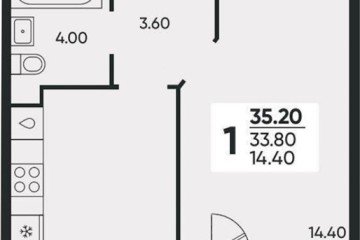 Фото №1: 1-комнатная квартира 34 м² - Краснодар, мкр. жилой комплекс Архитектор, ул. Доблести, 8к1