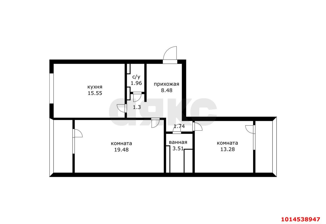 Фото №8: 2-комнатная квартира 65 м² - Краснодар, Фестивальный, ул. Совхозная, 18