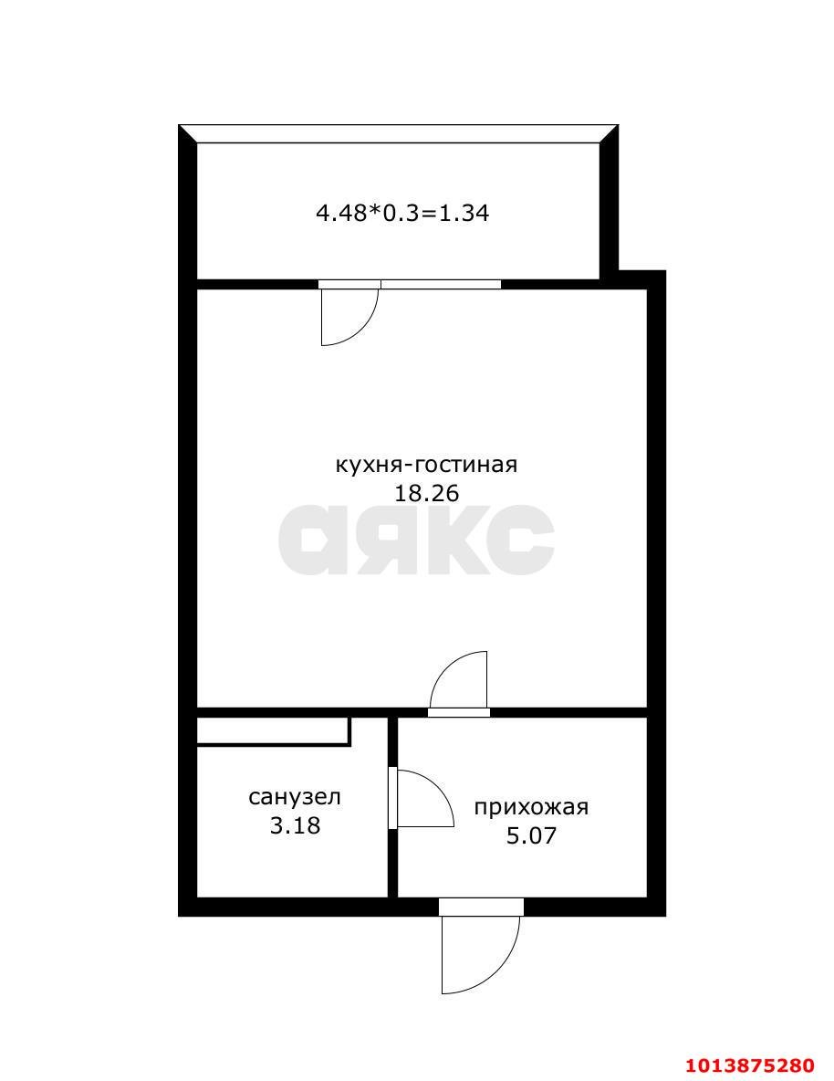 Фото №3: Студия 27 м² - Новая Адыгея, жилой комплекс Мега, ул. Бжегокайская, 90/5к1