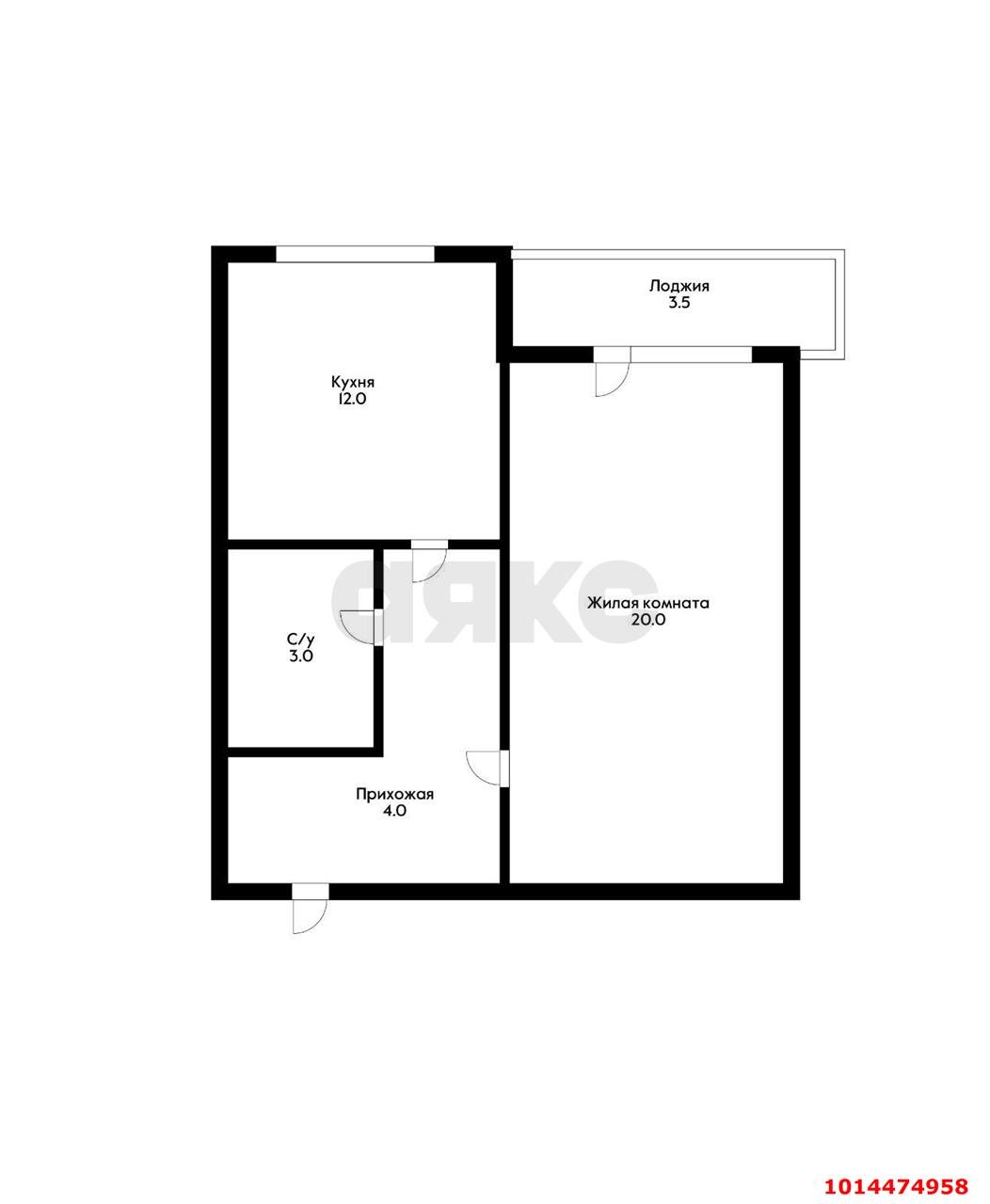 Фото №12: 1-комнатная квартира 45 м² - Краснодар, жилой комплекс Лиговский, ул. Героя Пешкова, 5