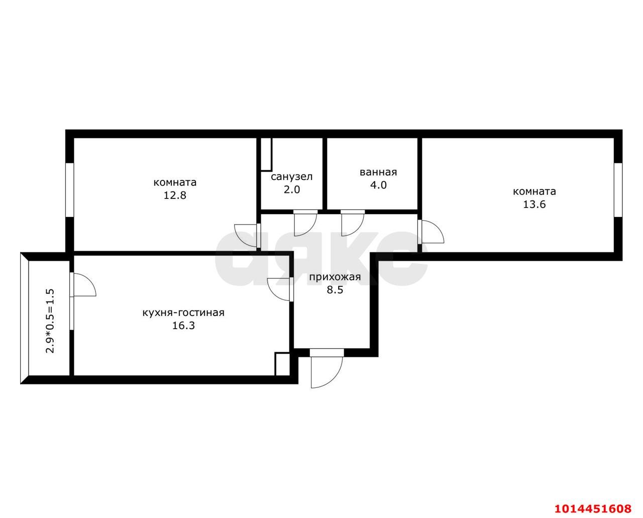 Фото №4: 2-комнатная квартира 62 м² - Краснодар, коттеджный  Фестивальный, ул. Круговая