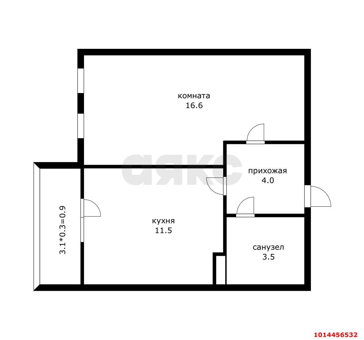 Фото №15: 1-комнатная квартира 36 м² - Краснодар, Прикубанский внутригородской округ, мкр. Фестивальный, ул. Круговая, 4/1