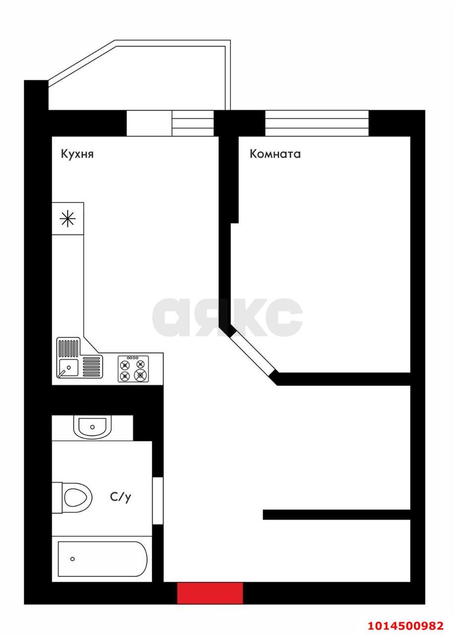 Фото №5: 1-комнатная квартира 34 м² - Краснодар, Прикубанский внутригородской округ, ул. Тепличная, 78к2