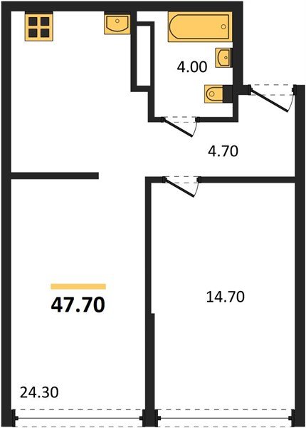 Фото №1: 1-комнатная квартира 47 м² - Краснодар, Прикубанский внутригородской округ, мкр. Догма Парк, ул. Марины Цветаевой, 33