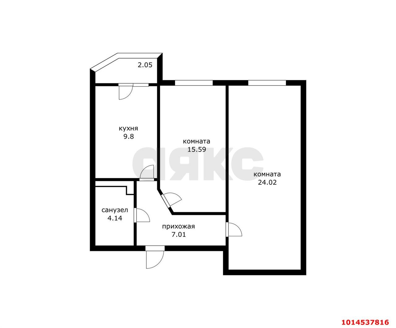 Фото №3: 2-комнатная квартира 60 м² - Краснодар, жилой комплекс Видный, ул. Командорская, 3к1