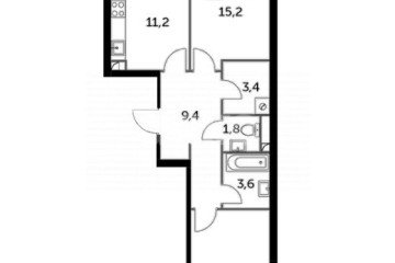 Фото №1: 2-комнатная квартира 60 м² - Москва, мкр. ЖК Скай Гарден, пр-д Строительный, 9с9