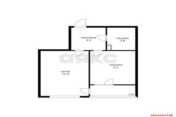 Фото №2: 1-комнатная квартира 28 м² - Краснодар, мкр. жилой комплекс Самолёт, ул. Западный Обход, 39/2к2