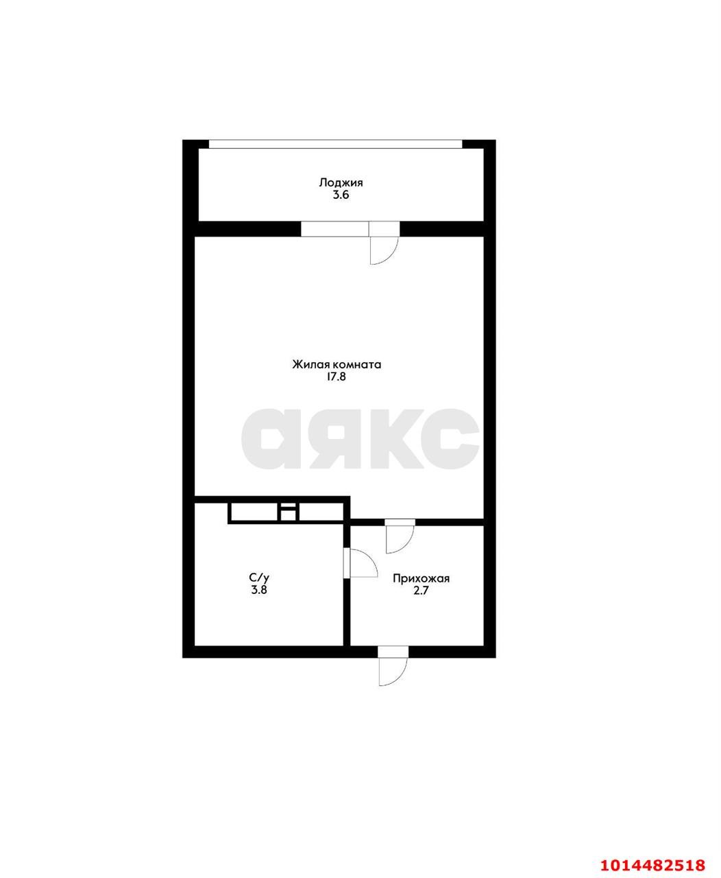 Фото №14: Студия 23 м² - Краснодар, жилой комплекс Самолёт-5, ул. Ивана Беличенко, 97