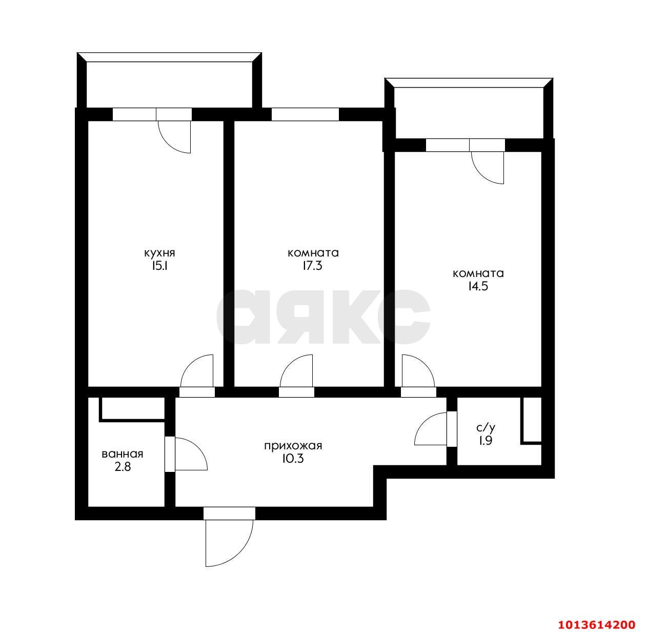 Фото №6: 2-комнатная квартира 69 м² - Краснодар, имени Петра Метальникова, ул. Петра Метальникова, 26