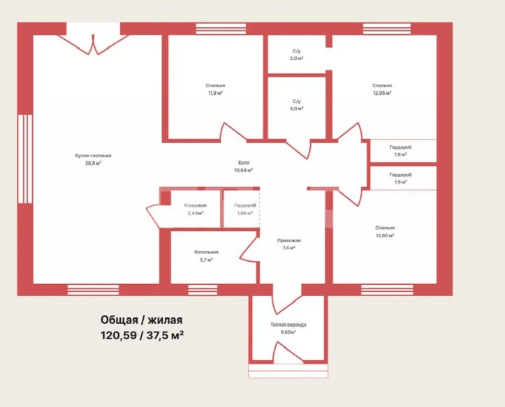 Фото №15: Дом 120 м² + 10 сот. - Липецк, КП Радужный