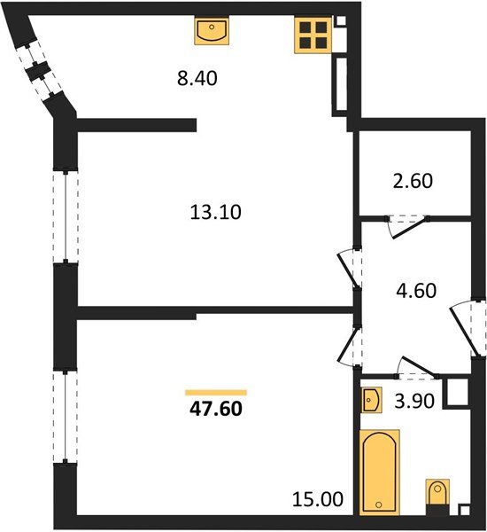 Фото №1: 2-комнатная квартира 47 м² - Краснодар, Прикубанский внутригородской округ, мкр. жилой комплекс Самолёт-6