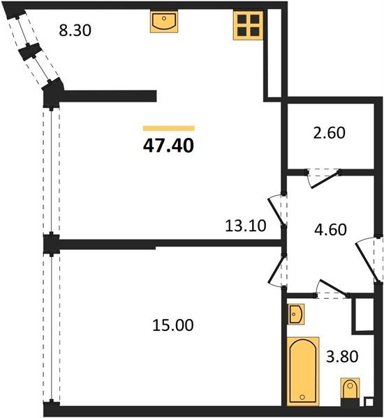 Фото №1: 2-комнатная квартира 47 м² - Краснодар, Прикубанский внутригородской округ, мкр. жилой комплекс Самолёт-6