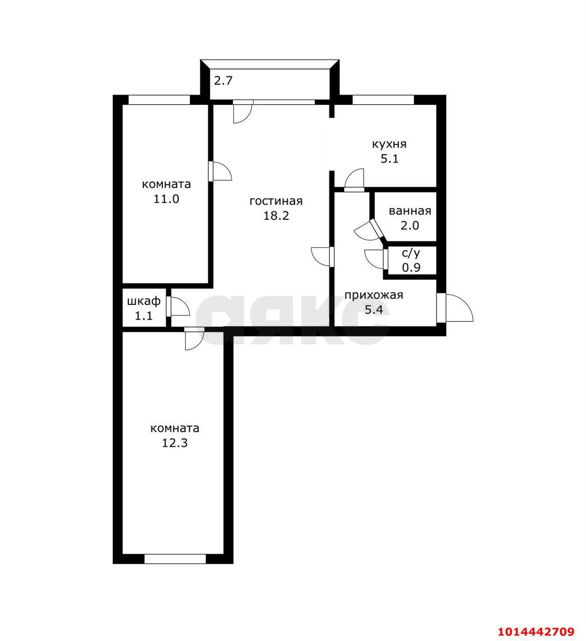 Фото №12: 3-комнатная квартира 58 м² - Краснодар, имени Н.И. Вавилова, ул. Вавилова, 9