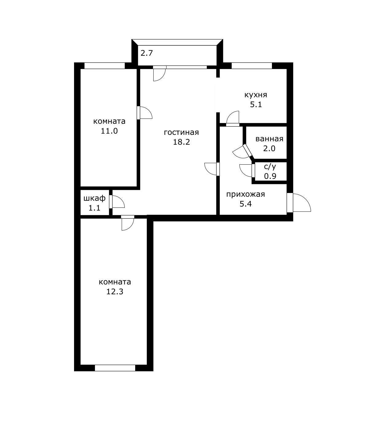 Фото №12: 3-комнатная квартира 58 м² - Краснодар, Прикубанский внутригородской округ, мкр. имени Н.И. Вавилова, ул. Вавилова, 9