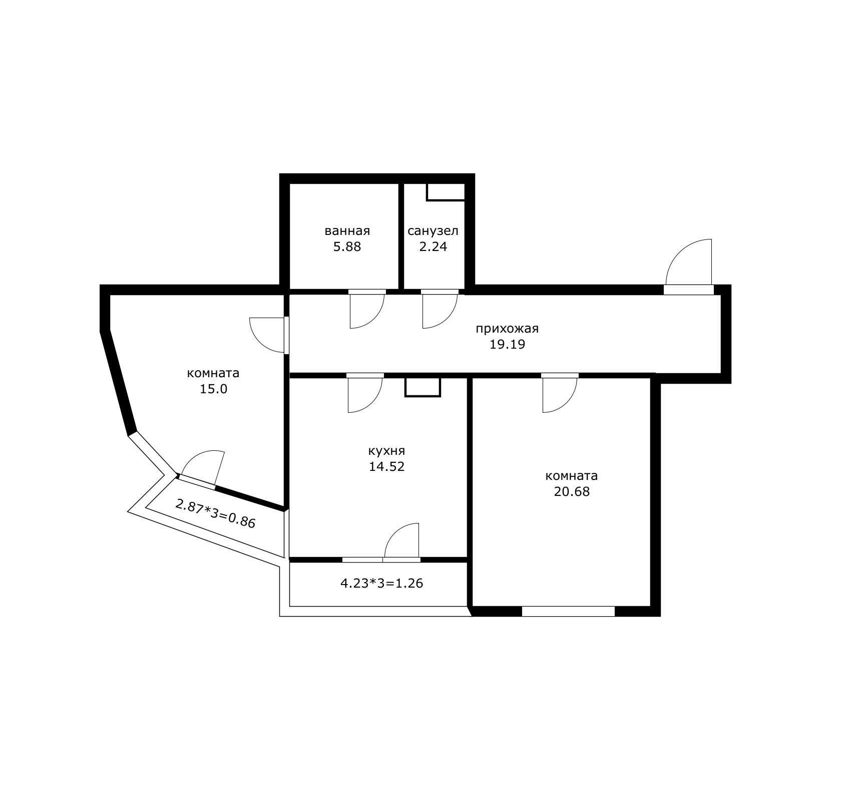 Фото №12: 2-комнатная квартира 83 м² - Краснодар, Западный внутригородской округ, мкр. Юбилейный, б-р Платановый, 4