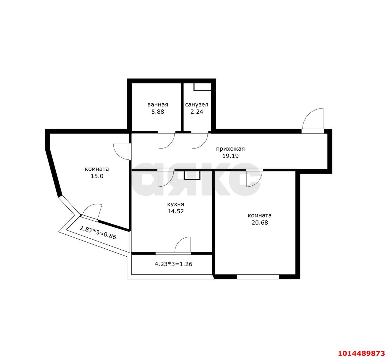 Фото №12: 2-комнатная квартира 83 м² - Краснодар, Юбилейный, б-р Платановый, 4