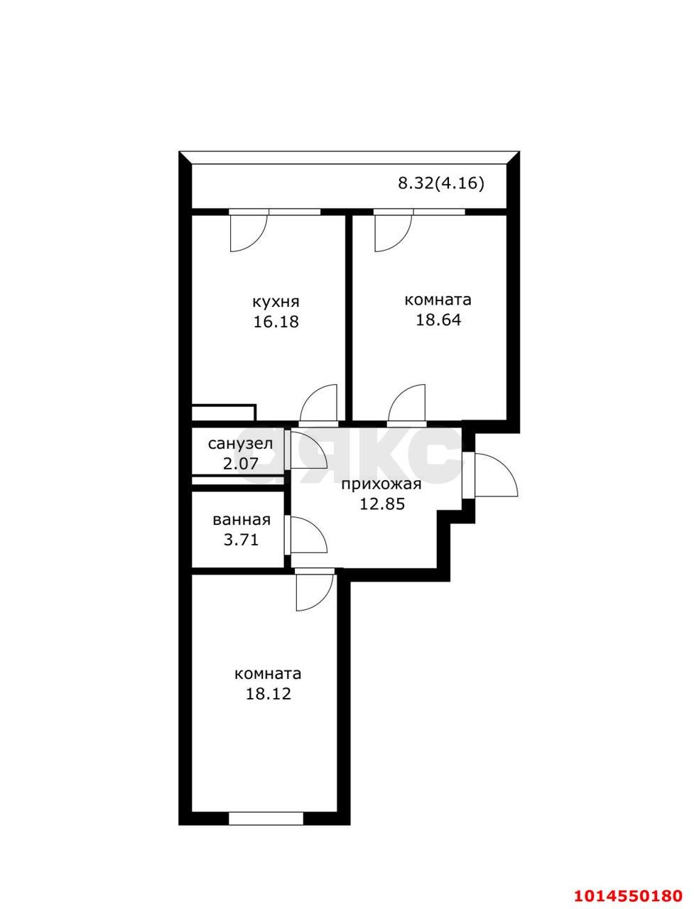Фото №12: 2-комнатная квартира 80 м² - Краснодар, Фестивальный, ул. Гаражная, 71