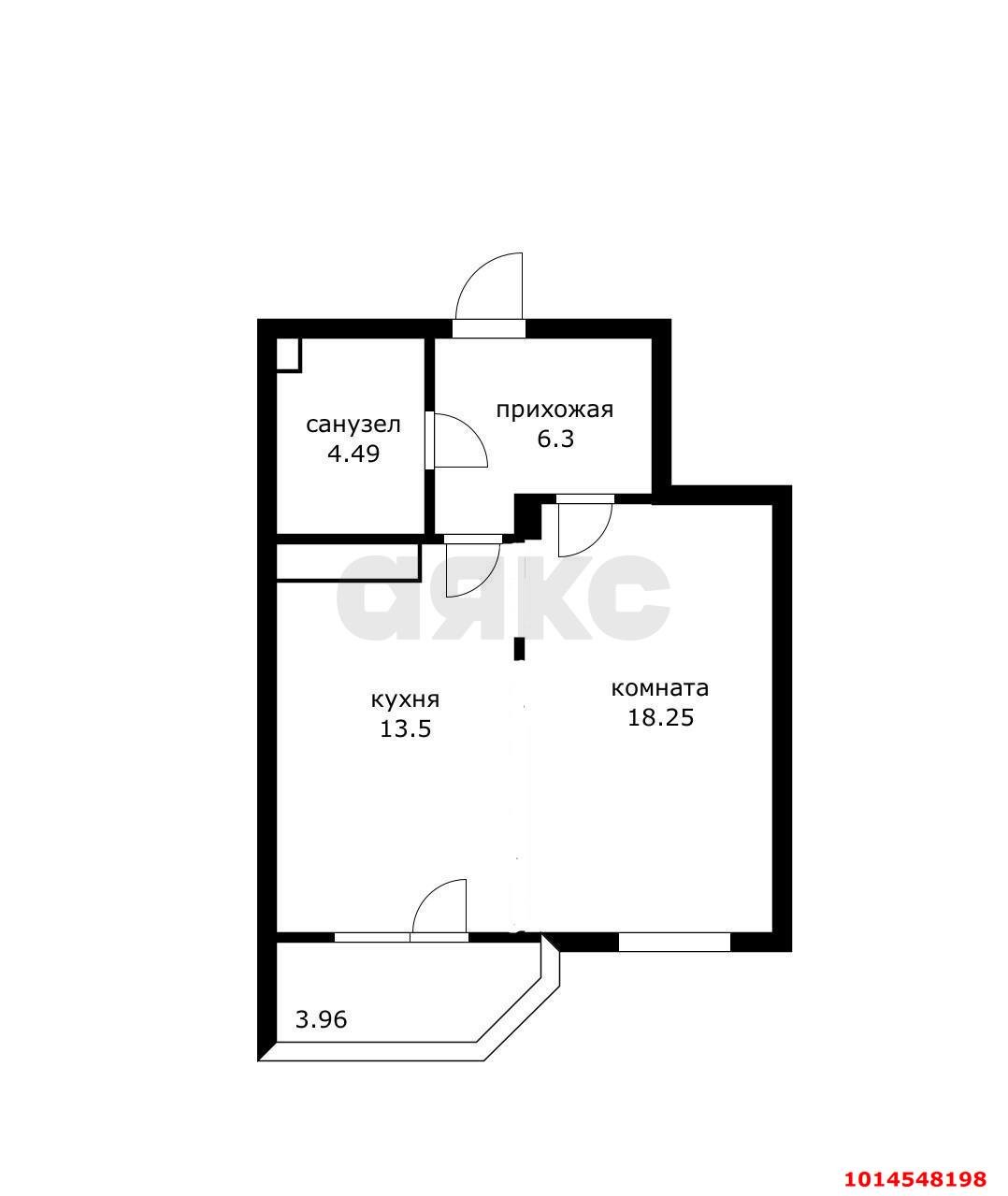 Фото №4: 1-комнатная квартира 48 м² - Краснодар, Прикубанский внутригородской округ, Фестивальный, мкр. Солнечный, пр-кт Константина Образцова, 25/1