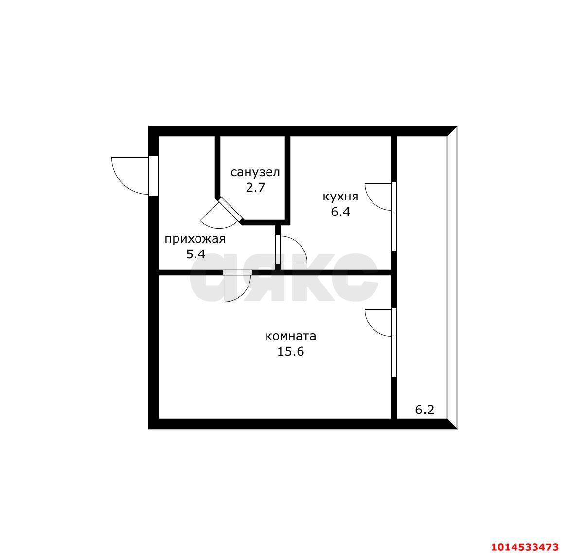 Фото №7: 1-комнатная квартира 30 м² - Краснодар, Прикубанский внутригородской округ, ул. Куликова Поля, 16