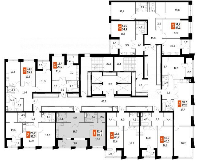 Фото №4: 2-комнатная квартира 50 м² - Москва, ЖК Скай Гарден, пр-д Строительный, 9с6