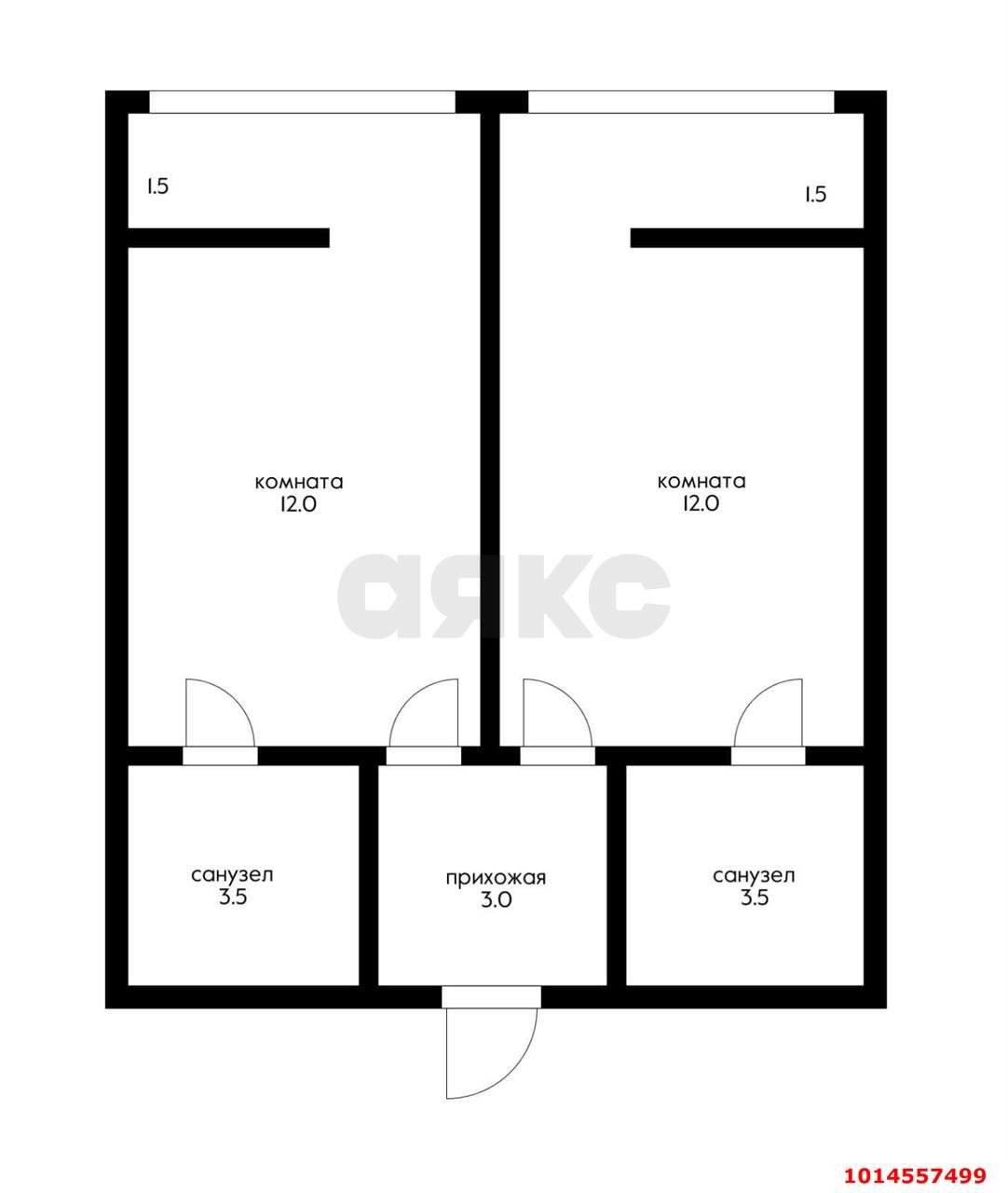 Фото №12: 2-комнатная квартира 42 м² - Краснодар, жилой комплекс Кремлёвские Ворота, ул. Кореновская, 2к2