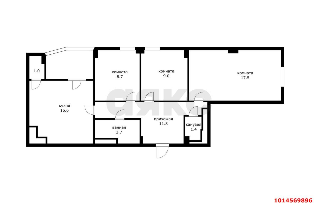 Фото №13: 3-комнатная квартира 68 м² - Краснодар, Комсомольский, Карасунский внутригородской округ, мкр. жилой комплекс Фрегат, ул. Симферопольская, 58/3