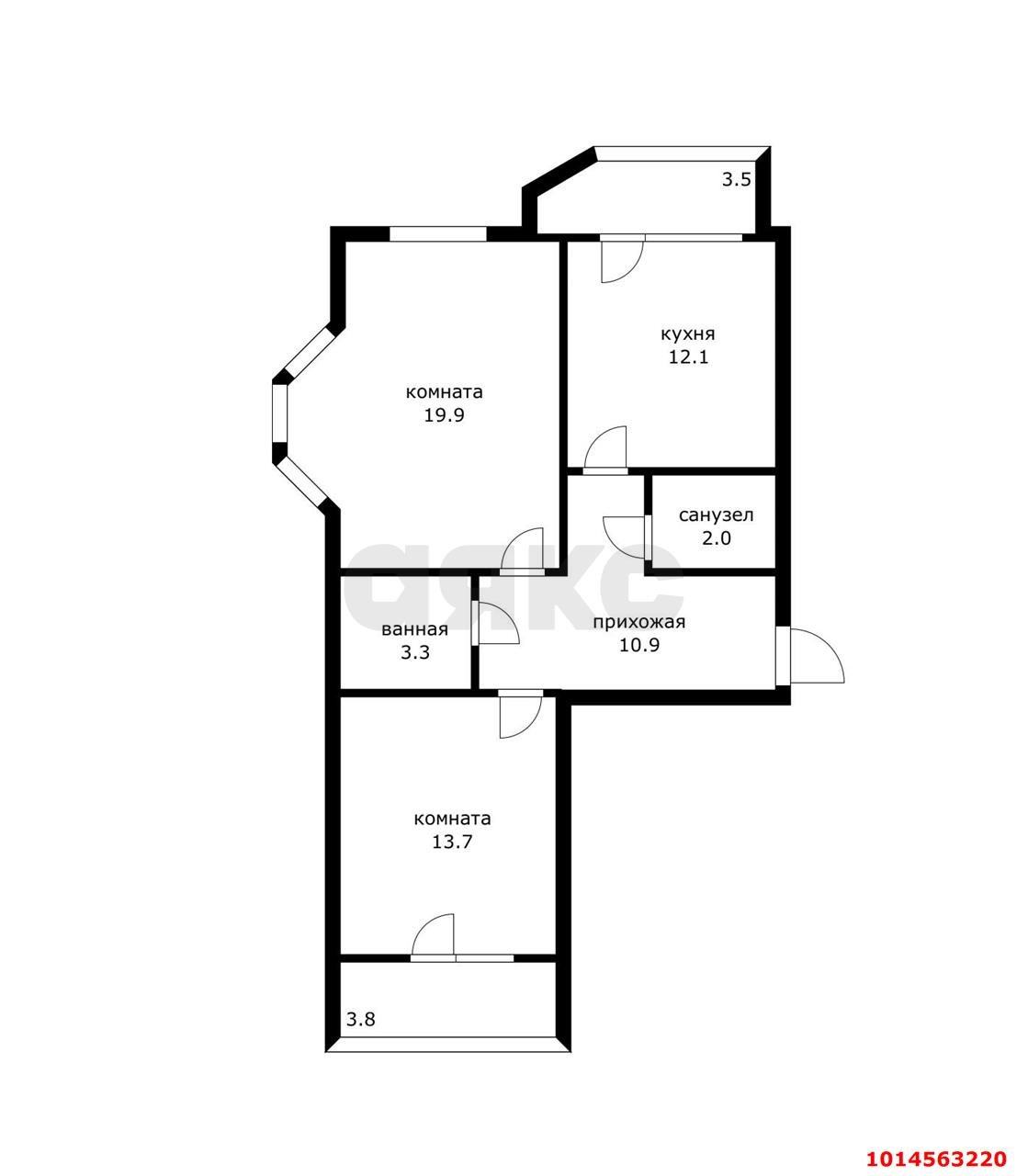 Фото №18: 2-комнатная квартира 65 м² - Краснодар, имени Петра Метальникова, ул. Тополиная, 46к2