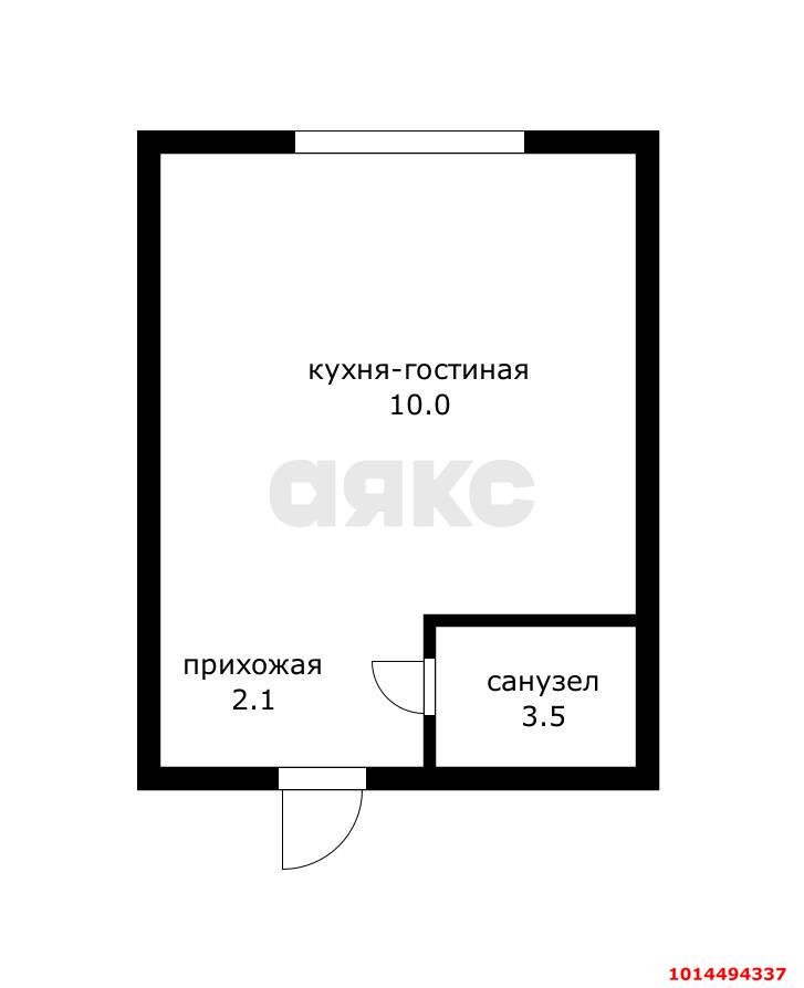 Фото №3: Студия <span class="whitespace-nowrap">15 м²</span>, <span class="whitespace-nowrap">15/16 эт.</span> - Краснодар, Прикубанский внутригородской округ, мкр. жилой комплекс Самолёт-4, ул. Константина Гондаря, 103к1